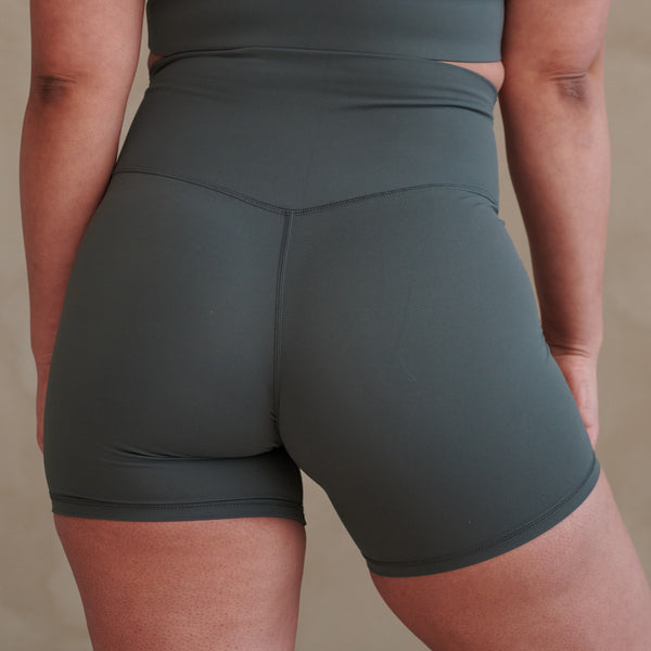 Moss Green Core Collection Biker Shorts