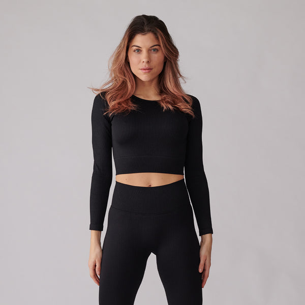 2 AM Limitless Ribbed Long Sleeve Crop Top